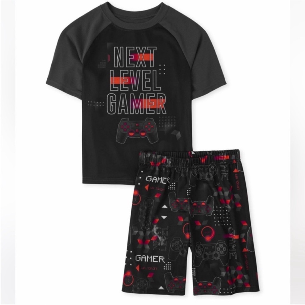 Boys Summer Video Game Short Sleeve Pajama Set Bundle - size L (10/12)